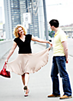 girl boy on bridge